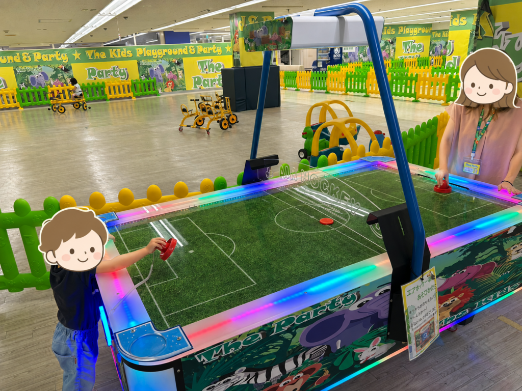 親子でエアーホッケー