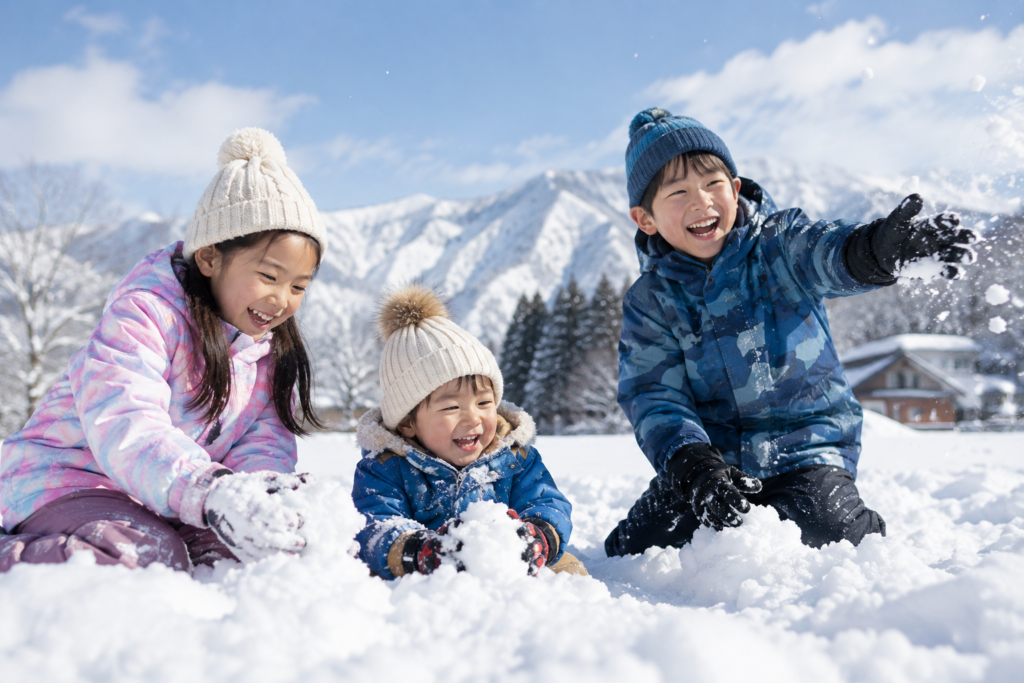 子どもの雪遊び