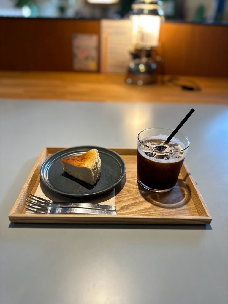 チーズケーキとアイスコーヒー